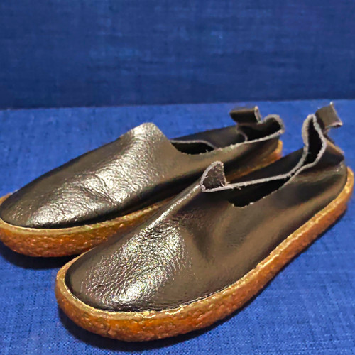 Women black leather - black,
